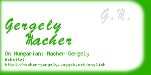 gergely macher business card